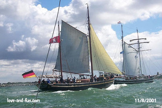 Segler kehren von der Ostsee in den Rostocker Hafen zurück
